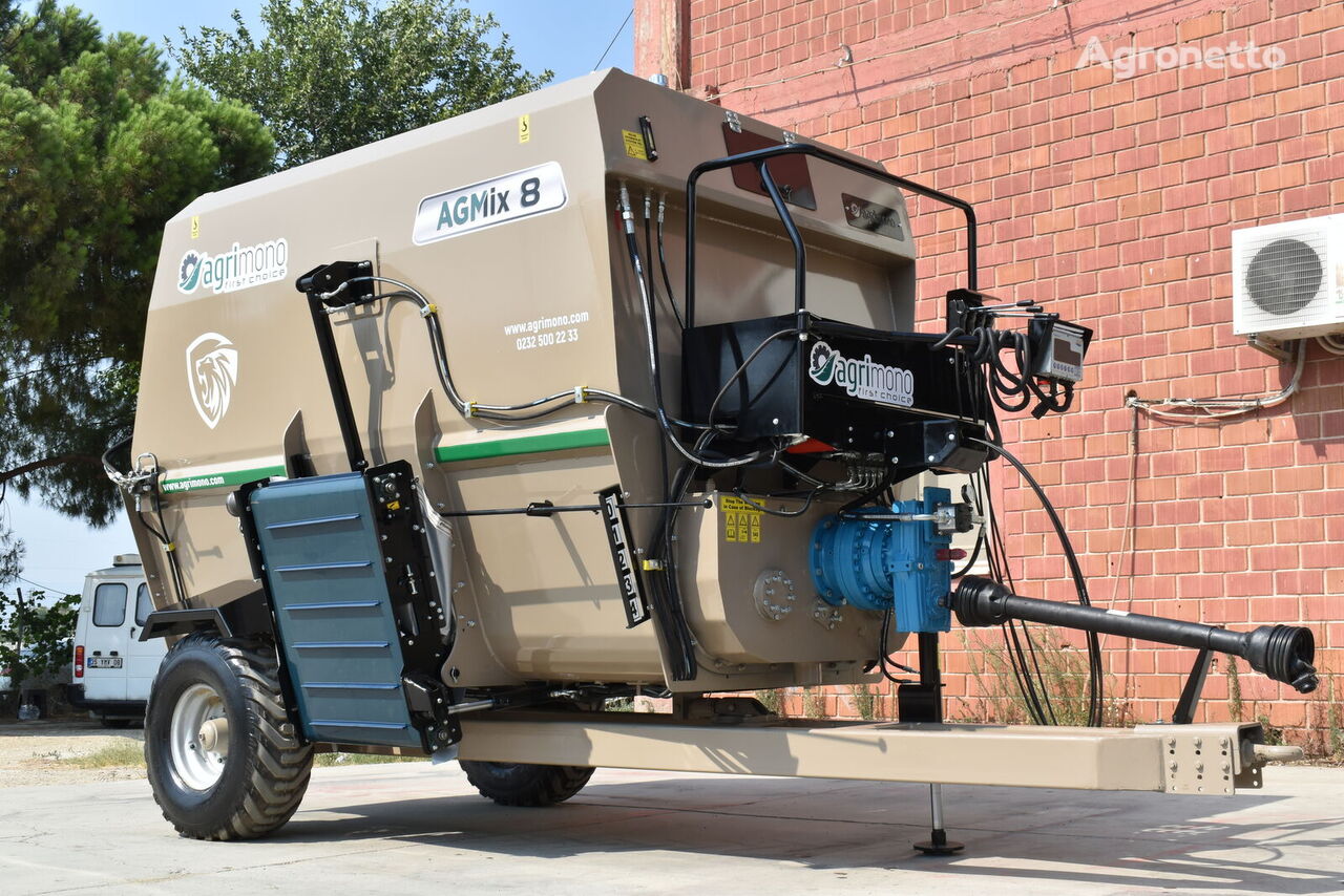 جديد ماكينة خلط الأعلاف Agrimono AGMix 8 m3 Horizontal Feed Mixer Wagon