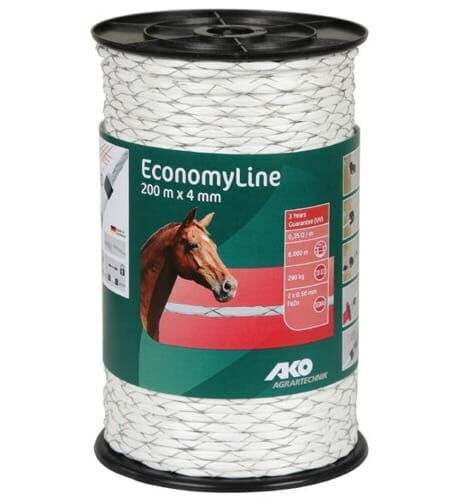 معدات الخيول Kramp lina linka plecionka EconomyLine 4 mm/ 200m /290kg